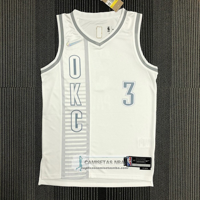 Camiseta Oklahoma City Thunder Chris Paul NO 3 Ciudad 2021-22 Blanco